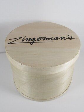 ZINGERMAN'S X-LG ROUND WOODEN STORAGE BOX